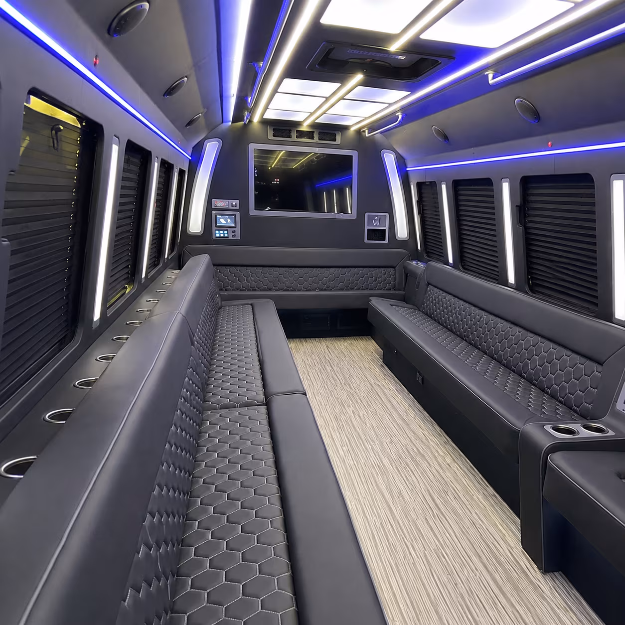 camden 40 passenger party bus inside