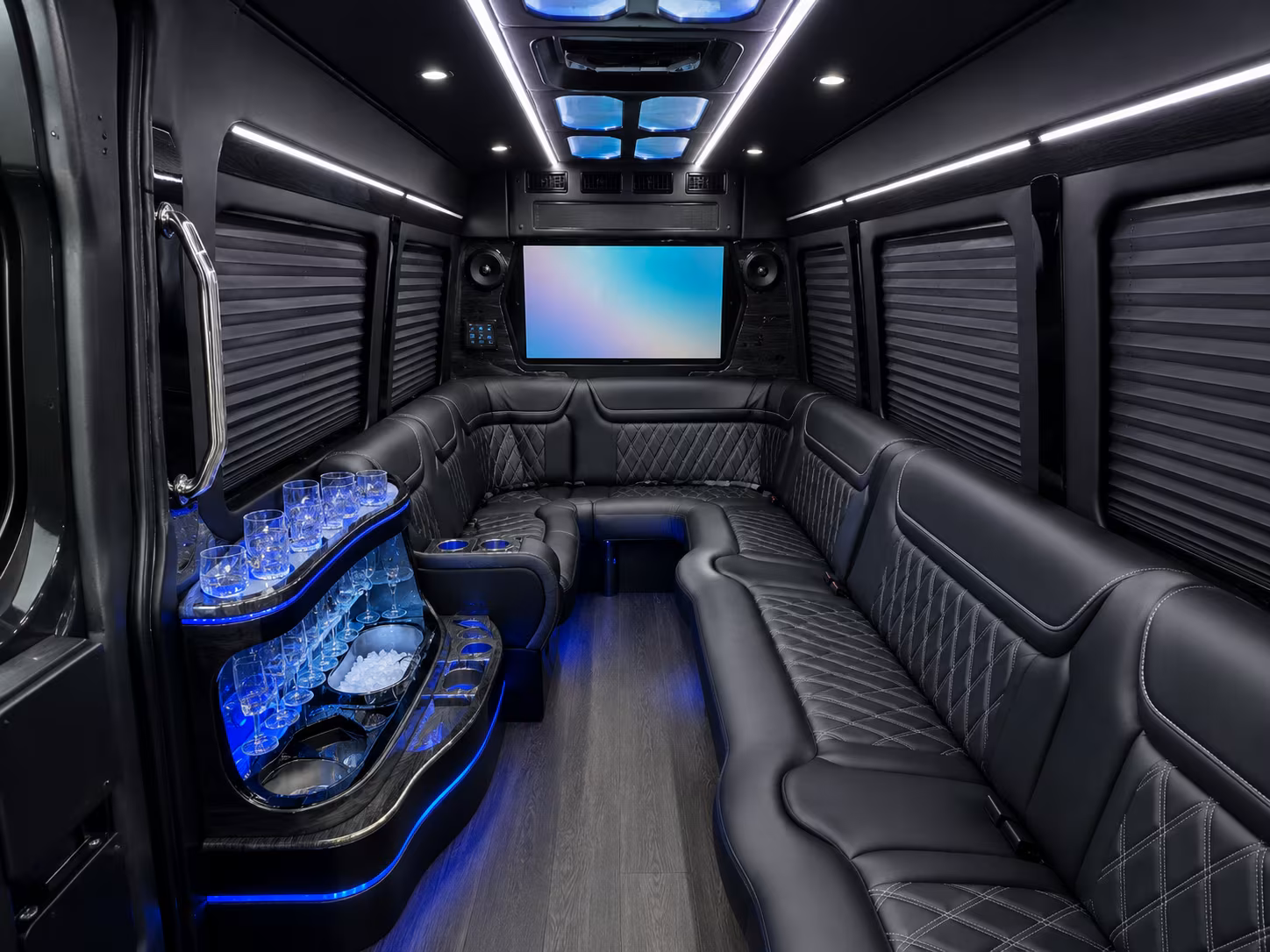 camden 40 passenger party bus interior